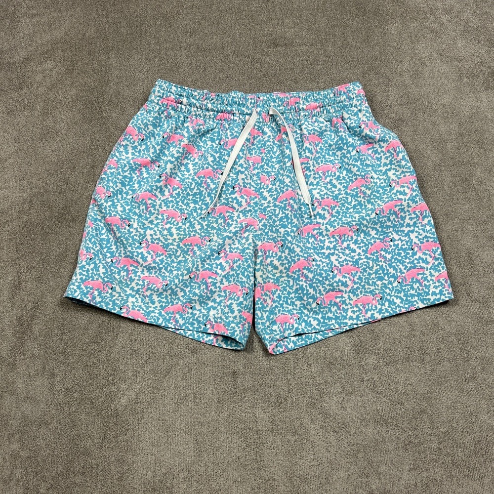 Chubbies Swim Trunks Mens M 5.5" Inseam AOP Flamingos Mesh Lined Shorts